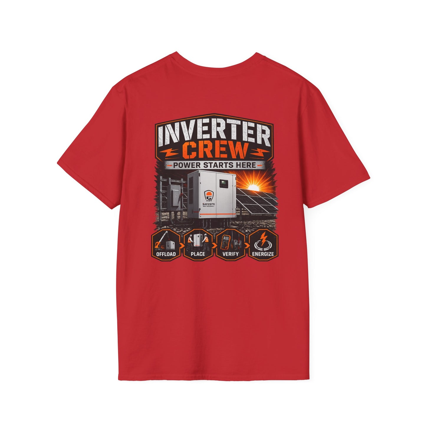 Inverter Crew T-Shirt — Power Starts Here Solar Technician Shirt