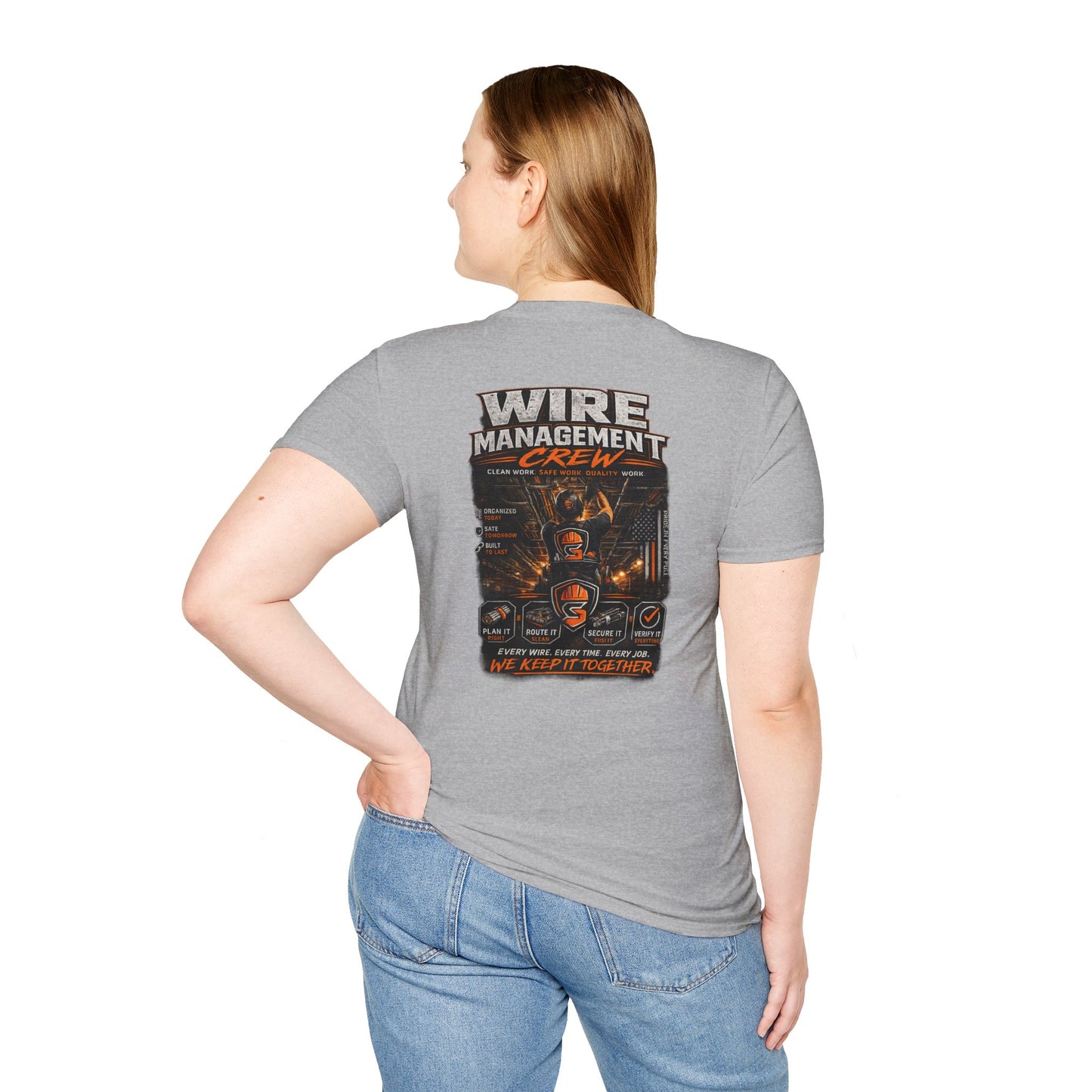 Wire Management Crew T-Shirt — Electrician Cable Tech Work Shirt