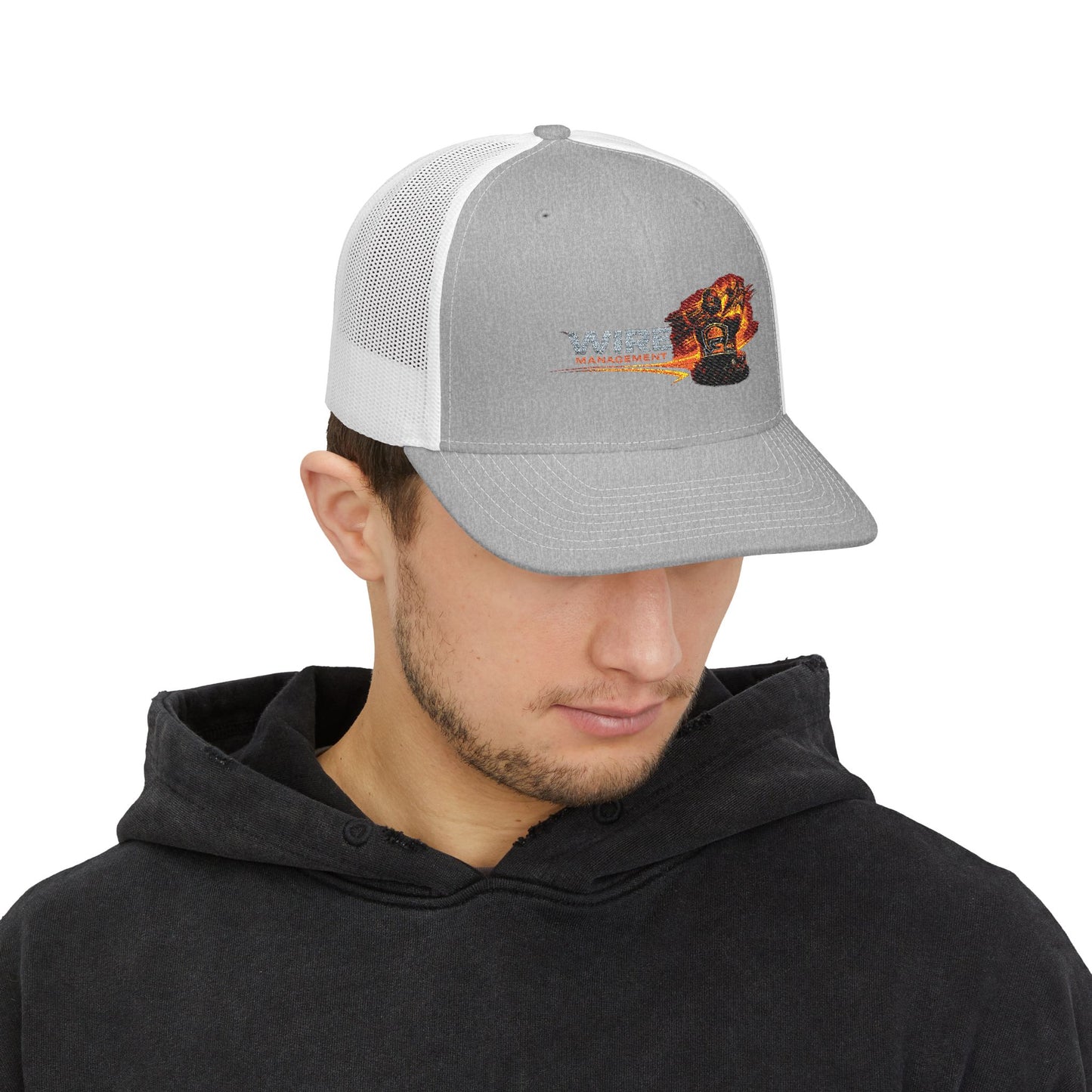 Wire Management Flame Graphic Trucker Cap