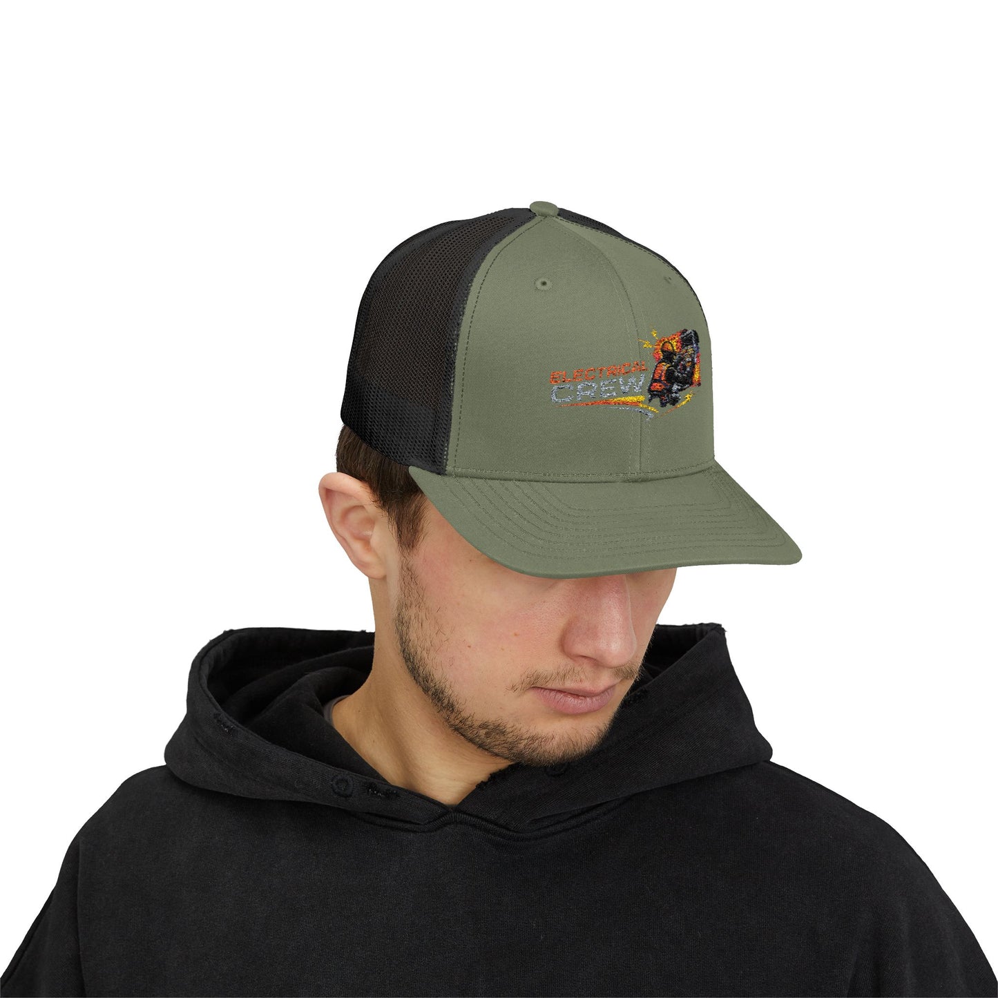 Burning Electrical Crew Snapback Trucker Cap