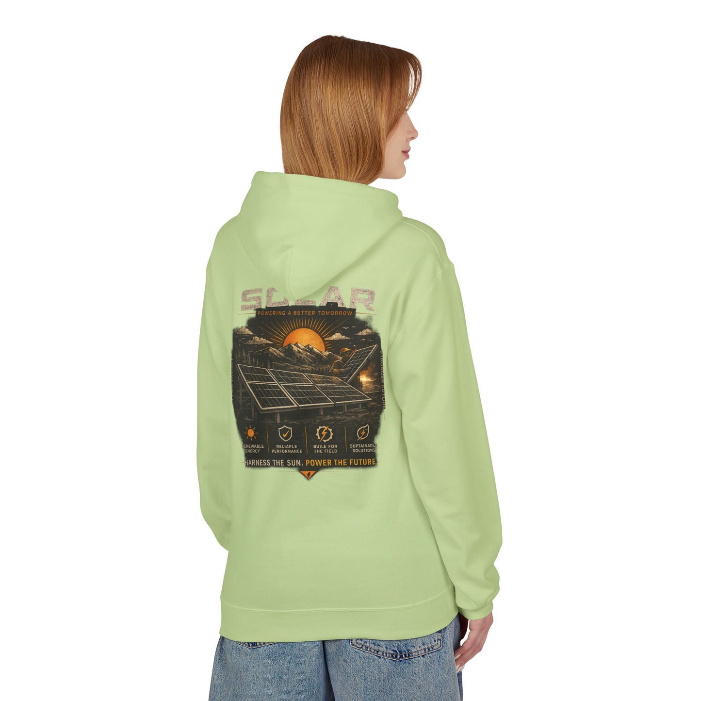 Solar Energy Hoodie — "Solar: Harness the Sun, Power the Future" Graphic Sweatshirt
