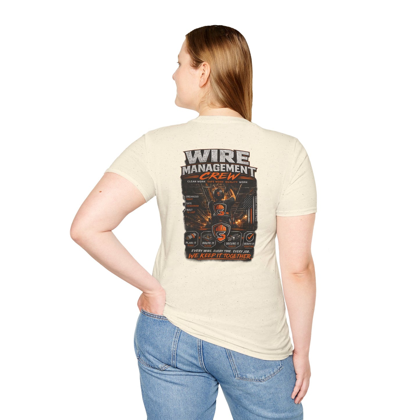 Wire Management Crew T-Shirt — Electrician Cable Tech Work Shirt