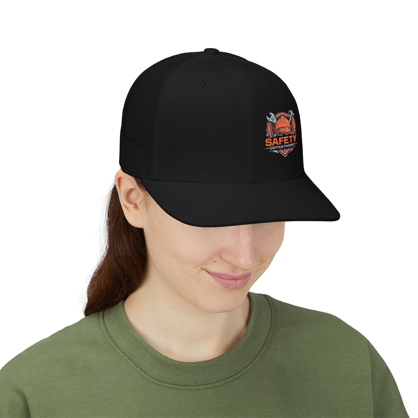 Safety Department Trucker Cap - Fire Helmet Patch Snapback
