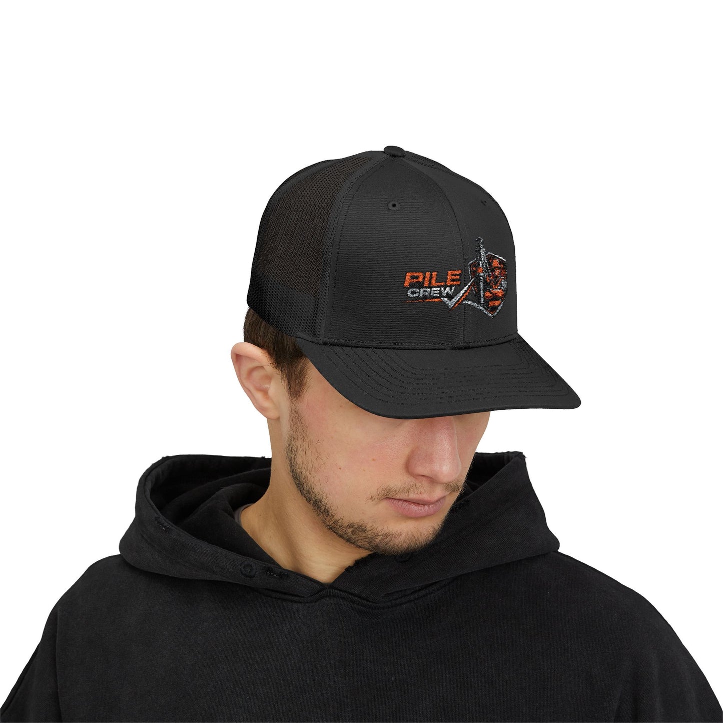 Vintage Pile Crew Trucker Cap — Fishing Snapback Hat