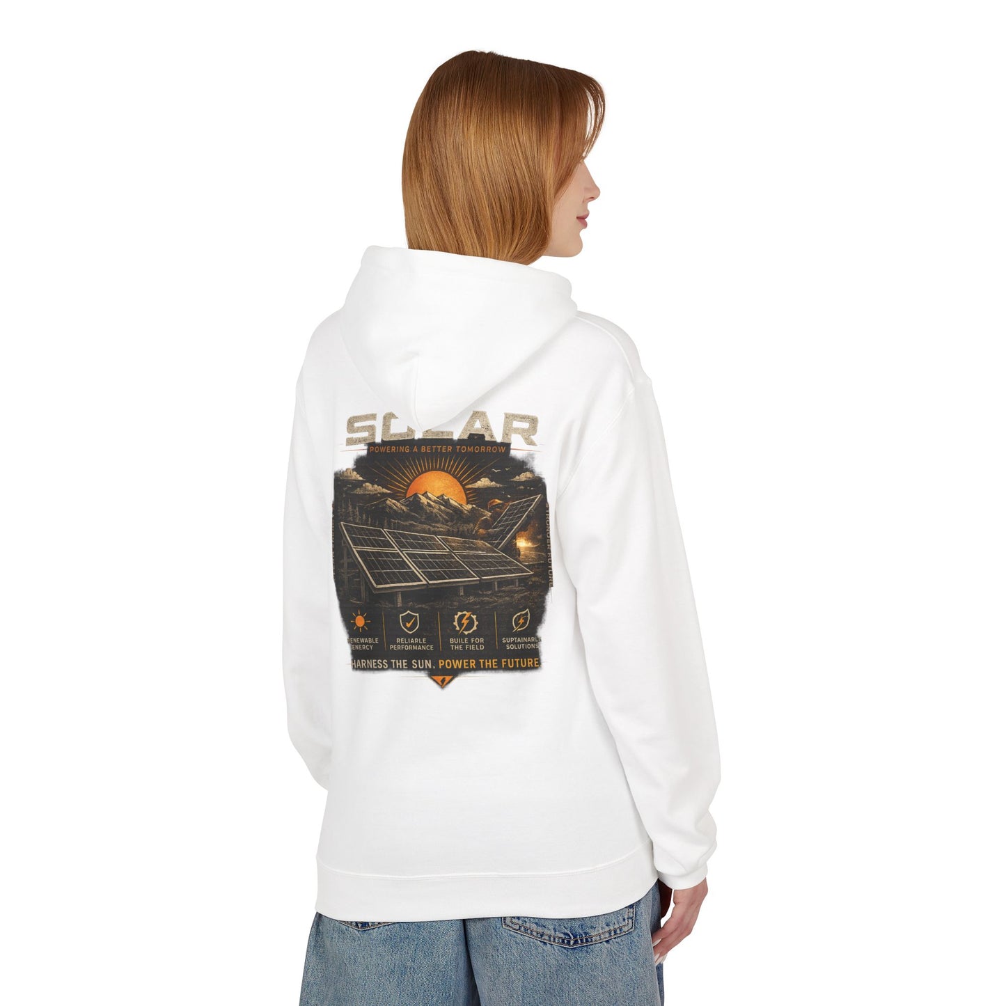 Solar Energy Hoodie — "Solar: Harness the Sun, Power the Future" Graphic Sweatshirt