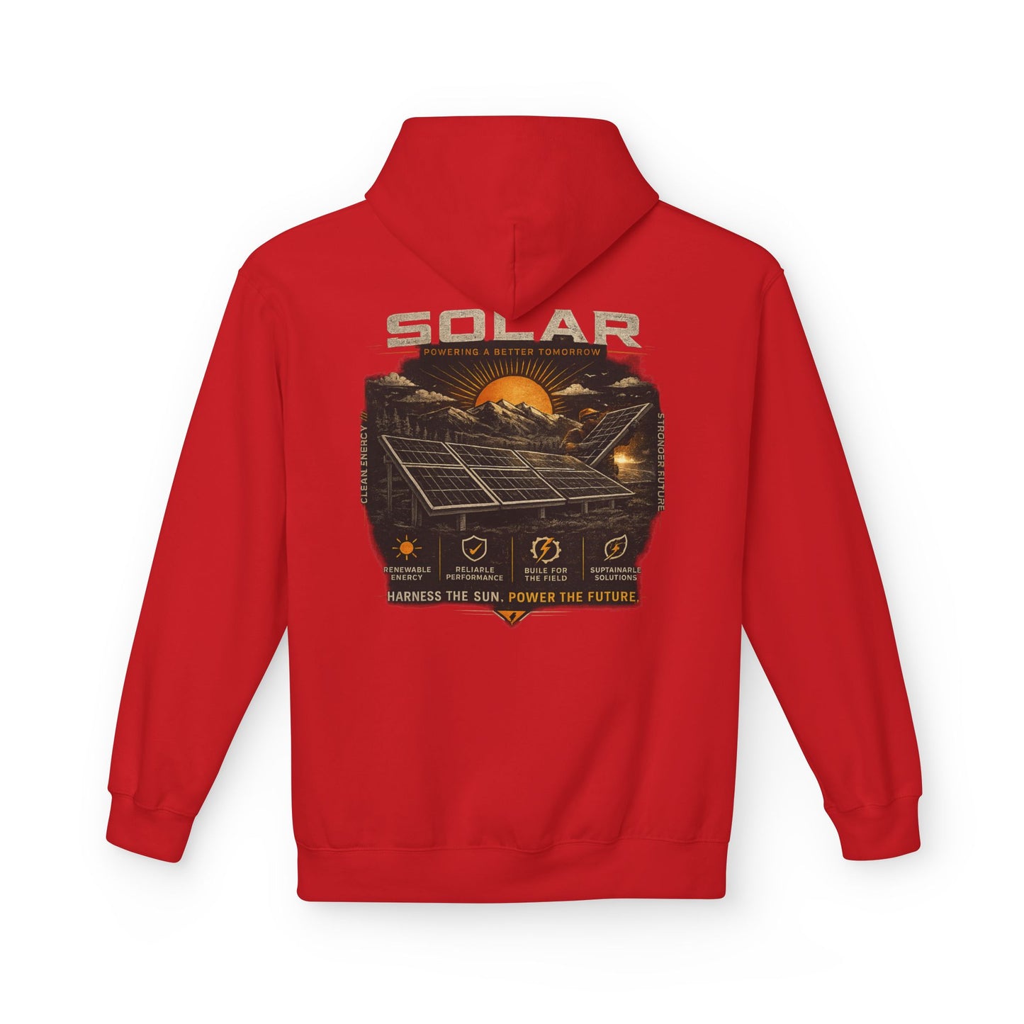 Solar Energy Hoodie — "Solar: Harness the Sun, Power the Future" Graphic Sweatshirt