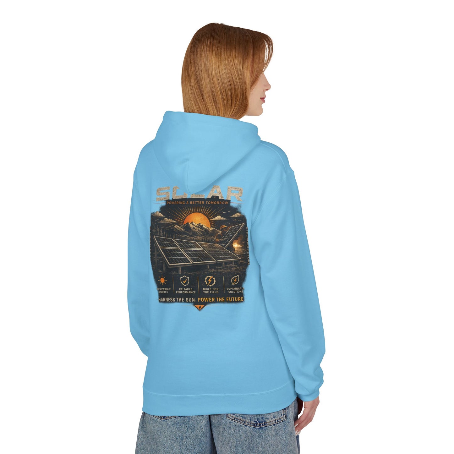 Solar Energy Hoodie — "Solar: Harness the Sun, Power the Future" Graphic Sweatshirt