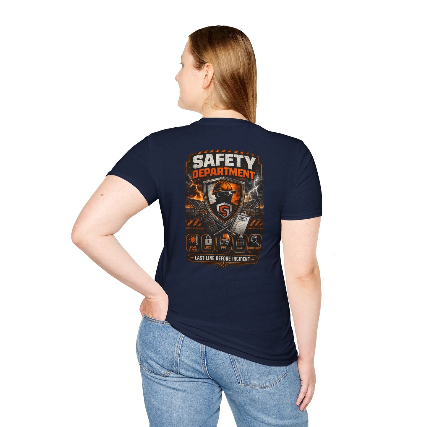 Safety Department Graphic T-Shirt — "Last Line Before Incident" Worksite Firefighter Tee