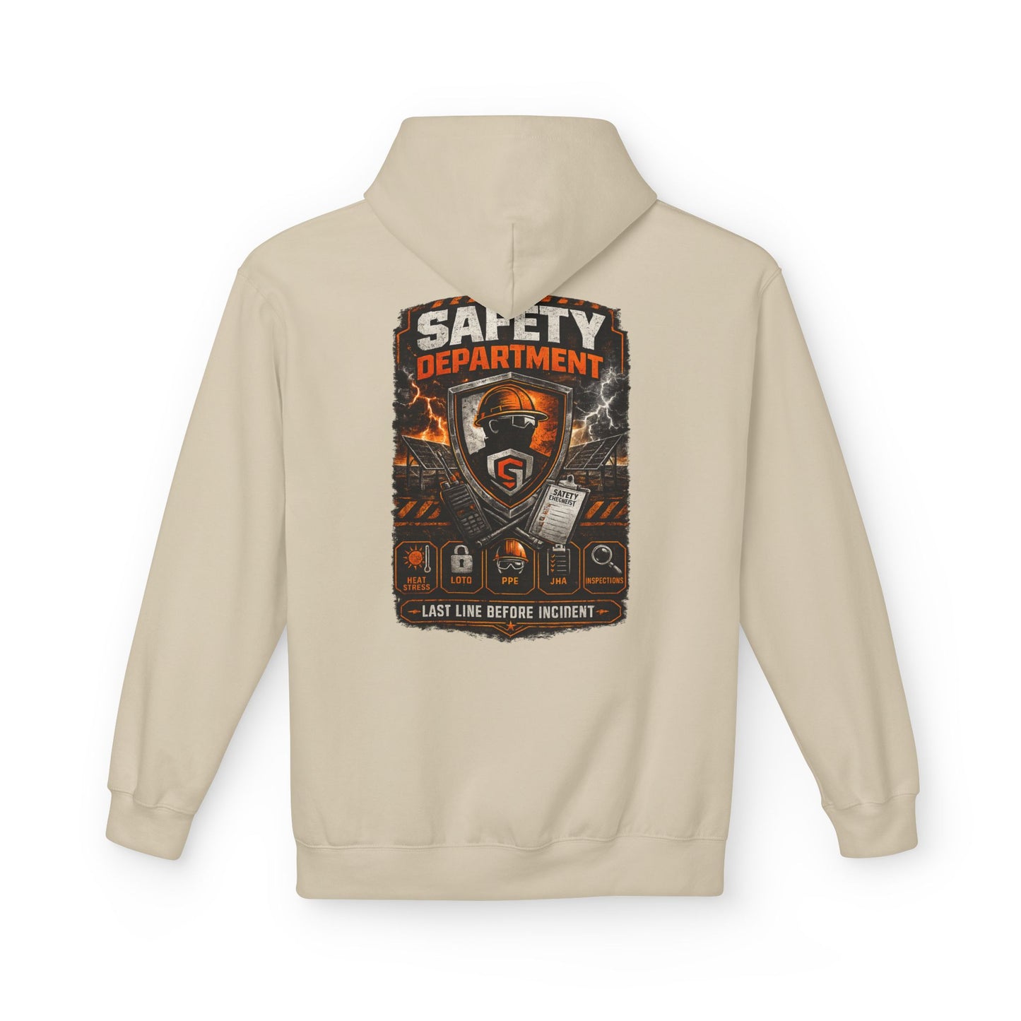 Safety Department Hoodie — "Last Line Before Incident" Graphic Workwear