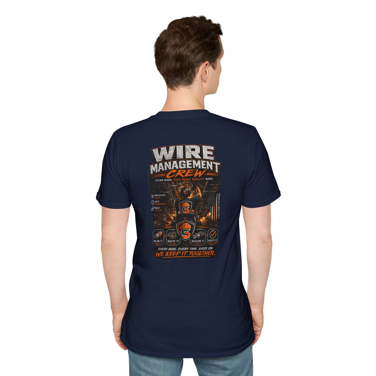 Wire Management Crew T-Shirt — Electrician Cable Tech Work Shirt