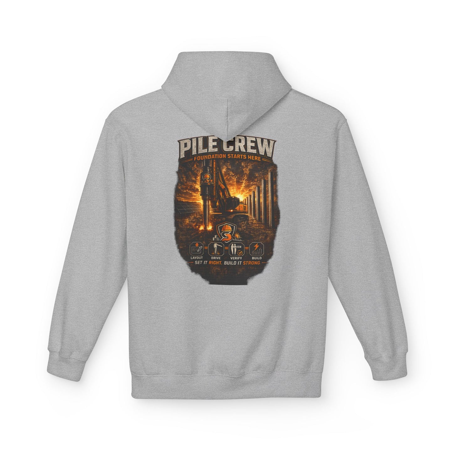 Pile Crew Industrial Hoodie — Heavy Equipment Construction Crew Pullover