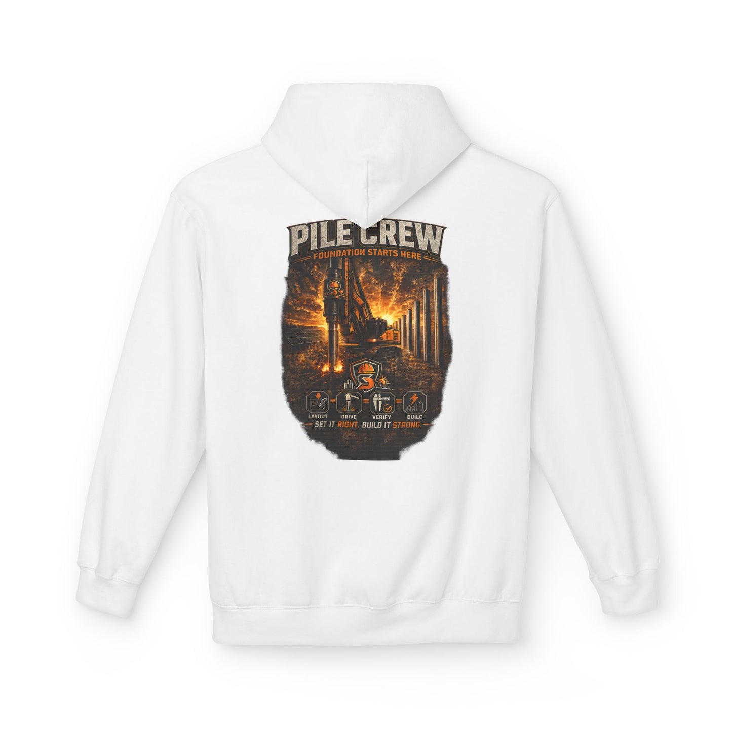 Pile Crew Industrial Hoodie — Heavy Equipment Construction Crew Pullover
