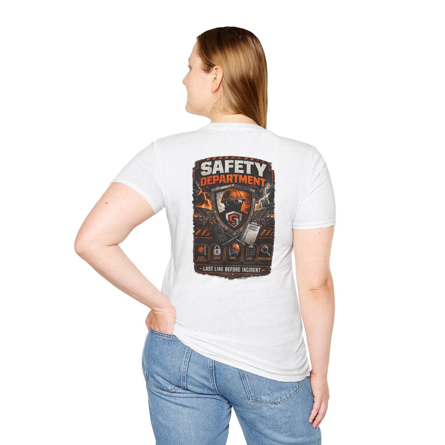 Safety Department Graphic T-Shirt — "Last Line Before Incident" Worksite Firefighter Tee