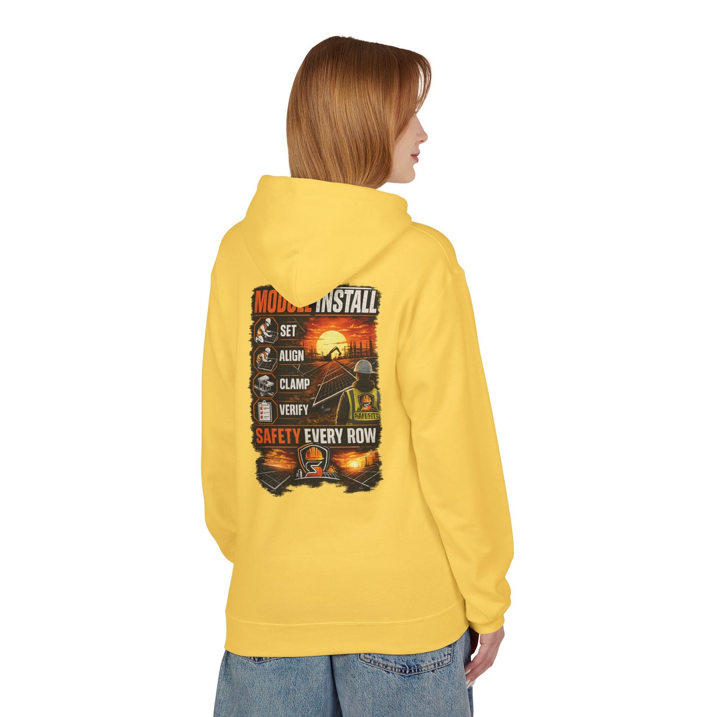 Module Install Safety Hoodie — Safety Every Row Construction Crew Sweatshirt