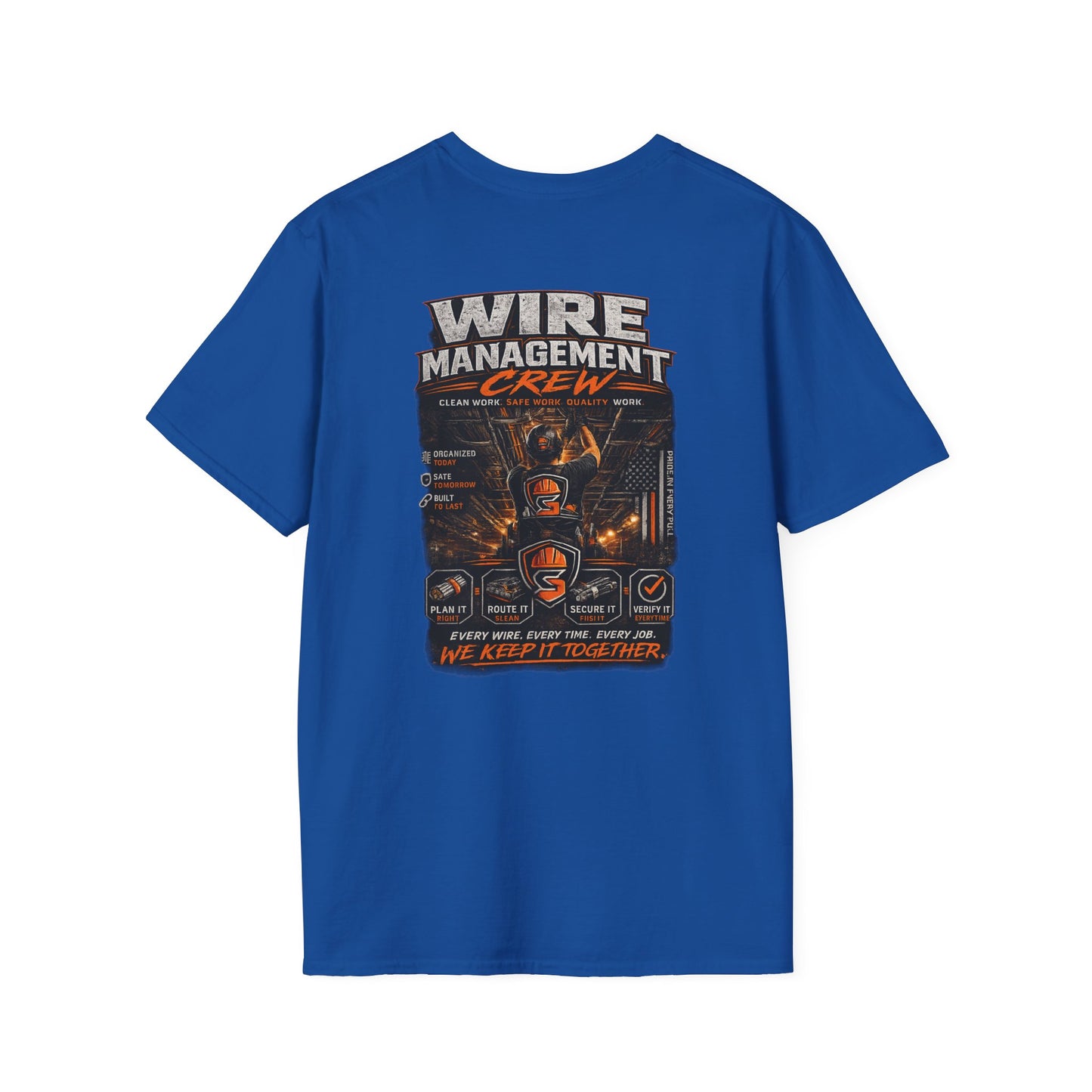 Wire Management Crew T-Shirt — Electrician Cable Tech Work Shirt