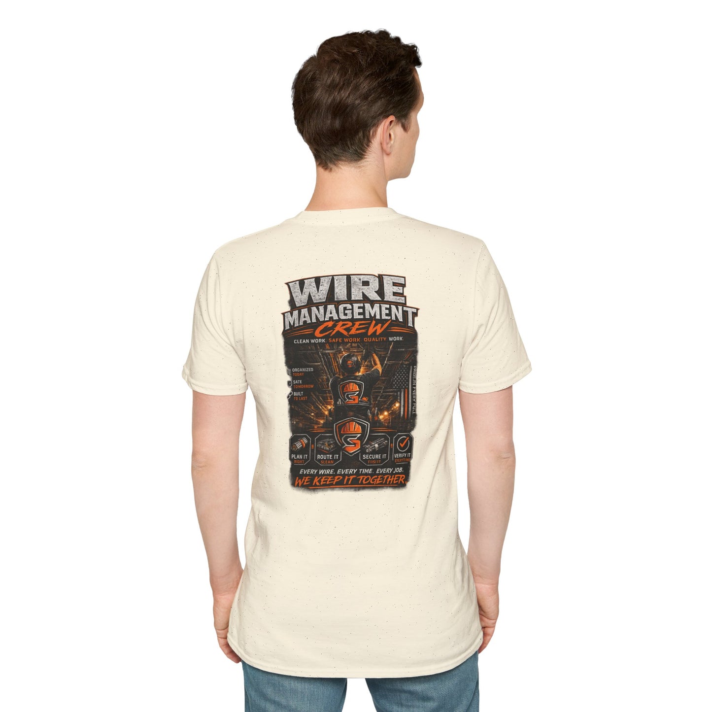 Wire Management Crew T-Shirt — Electrician Cable Tech Work Shirt