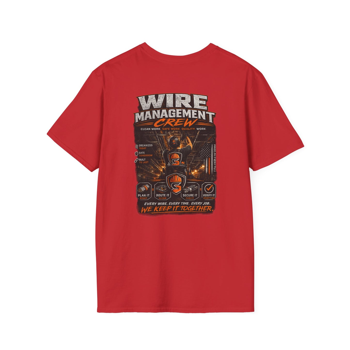 Wire Management Crew T-Shirt — Electrician Cable Tech Work Shirt