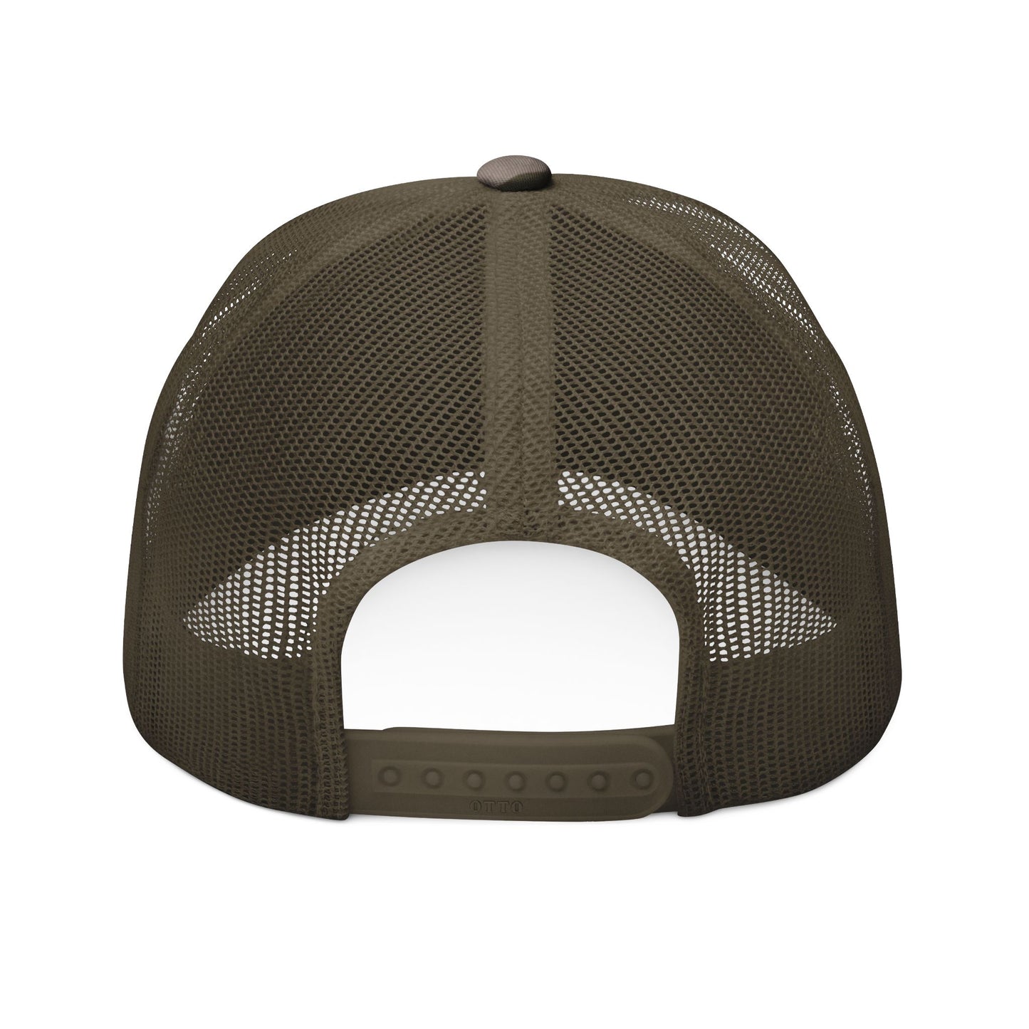 Camo Trucker Hat (Module Install) — Embroidered Solar Panel & Sunrise Logo